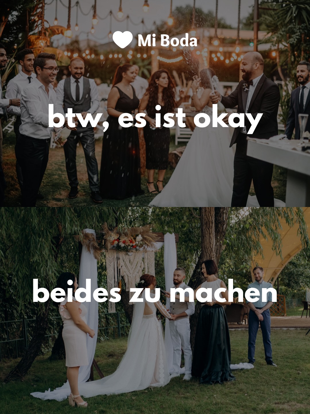 Es ist okay beides zu machen! 🤍
Einerseits liebt ihr vielleicht Traditionen, ab...